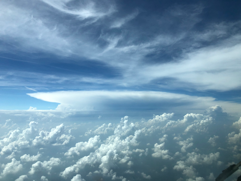 Nice thunder cell, conveniently right over our destination.